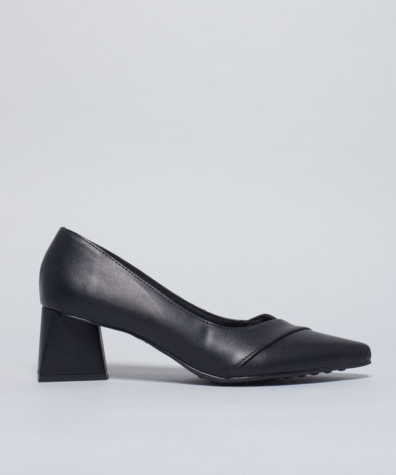 Scarpin Bico Sobreposição - Preto 37 - preto