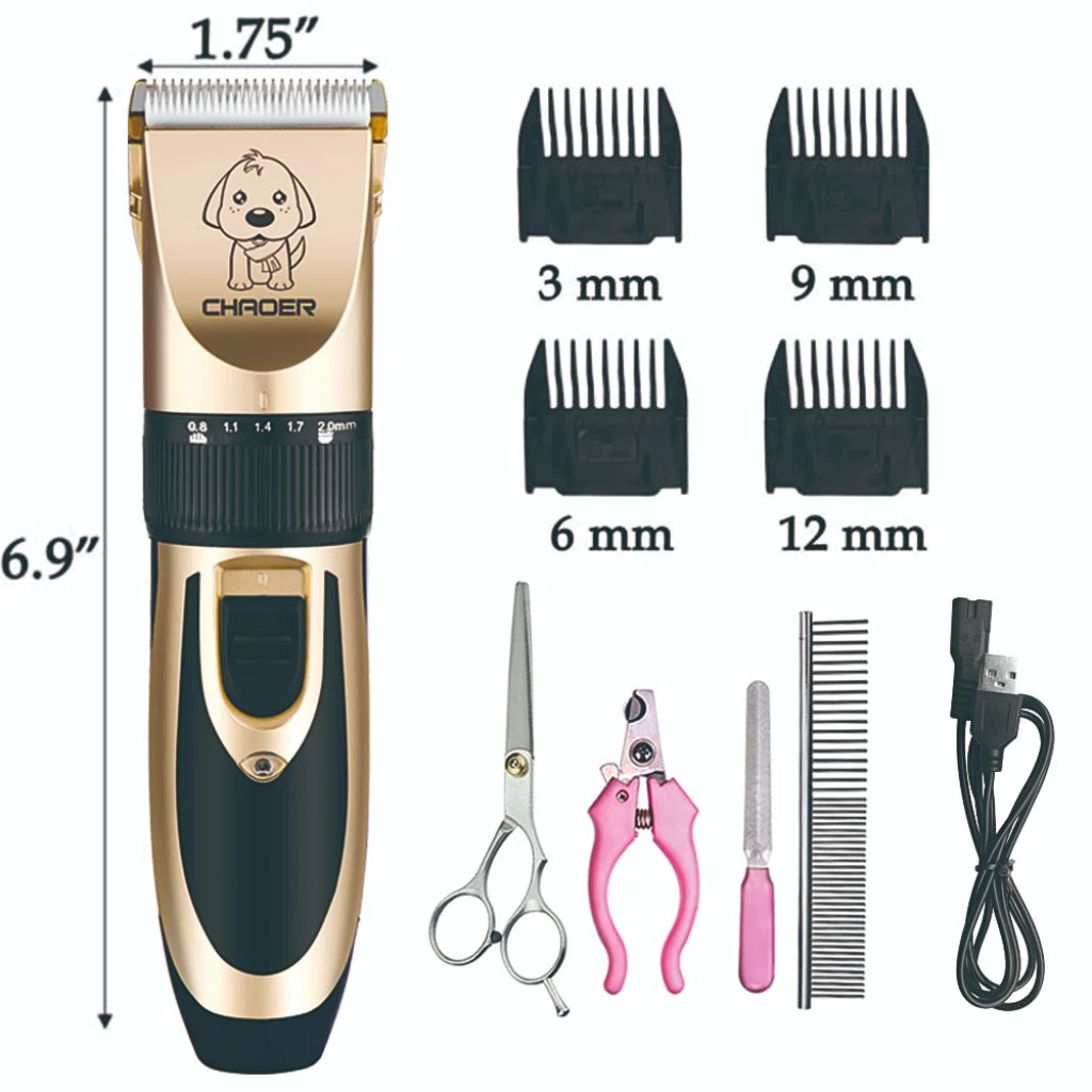 Kit Máquina Para Tosar Pet + Tesoura + Pente + Lixa Máquina Profissional Para Cachorro & Gato