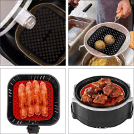 Tapete Silicone Air Fryer Protetor Antiaderente 19cm Quadrado