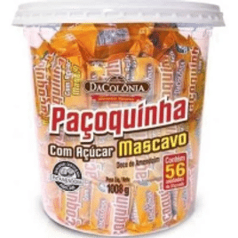 2 Pacotes Paçoca Rolha com Açúcar Mascavo Pote Dacolonia - 56 Unidades
