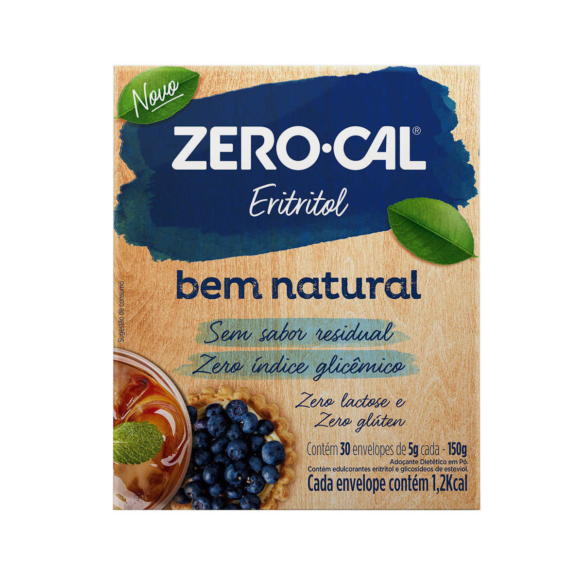 Adoçante em Pó Eritritol Vegano Zero Cal - 30 Unidades