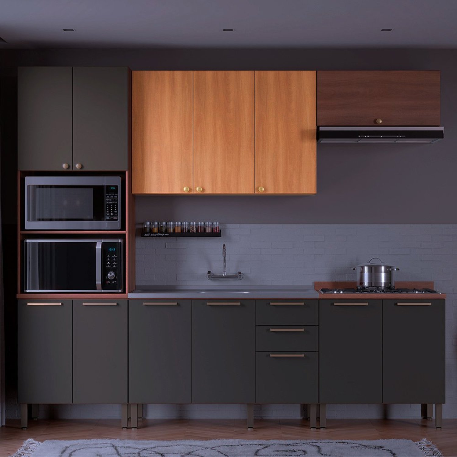 Armário Sálvia 120cm Com 3 Portas Freijó