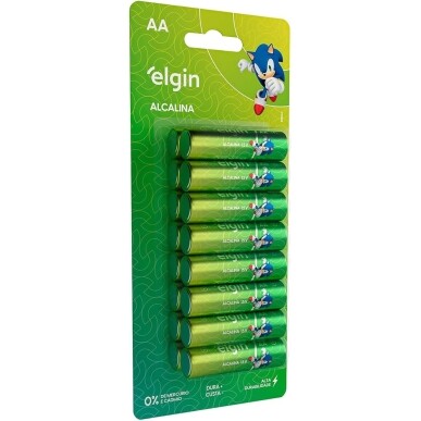 Pilha Alcalina AA Elgin Comum - 16 Unidades