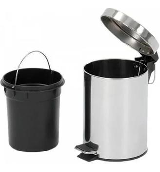 Cesta De Lixo Banheiro Lixeira Metal Inox 5l Com Pedal Luxo