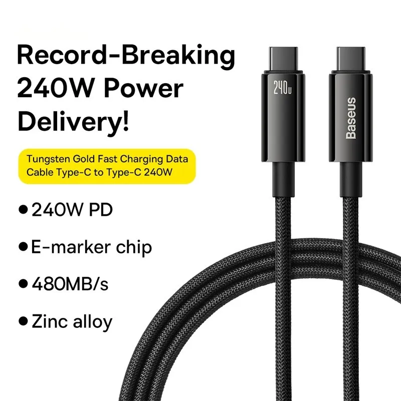 Cabo Baseus USB Tipo C 240W
