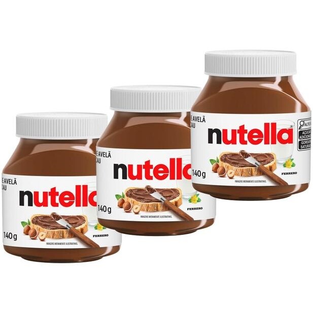 3 Unidades Creme de Avelã com Cacau Nutella - 140g