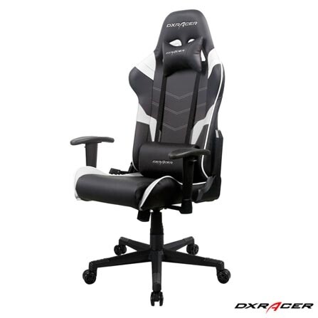 Cadeira Nex Max Giratória e Reclinável Preta e Branca - DxRacer