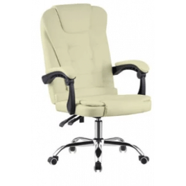 Cadeira De Escritório Presidente Base Cromada Com Rodinha Fortt Paris Branca - Cpf02-b