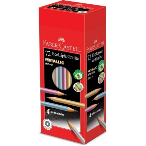 Lápis EcoLápis Metallic 4 Cores Sortidas 72 Unidades Faber-Castell