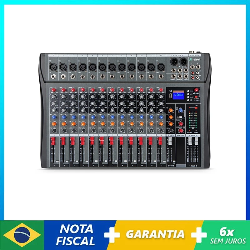 Mesa de Som com 12 Canais Vedo VDA212L