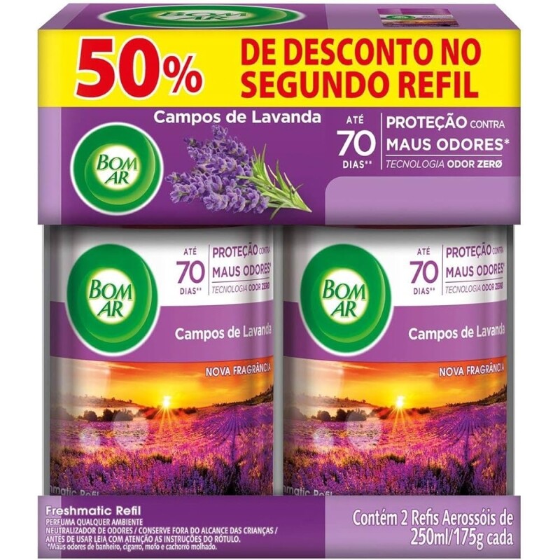 Aromatizador Air Wick Bom Ar Spray Automático Freshmatic Refil - 2 Unidades