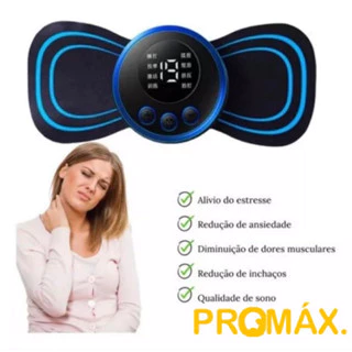 Mini Massageador EMS Estimulador Elétrico De  Pescoço e PE Portátil Para Alívio Da Dor Muscular Cervical-ENVIO IMEDITATO