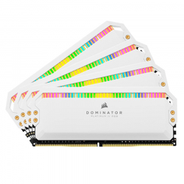 Memória RAM Corsair Dominator Platinum 32GB (4x8GB) 3200Mhz DDR4 C16 Branca - CMT32GX4M4C3200C16W