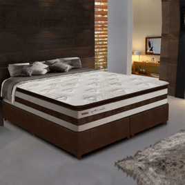 Cama Box Gazin Love Story Queen de 198cmx158cm Branco e Marrom