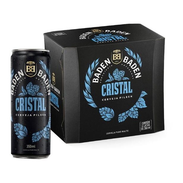 Cerveja Baden Baden Cristal Pilsen Lager Lata 350ml - 6 Unidades