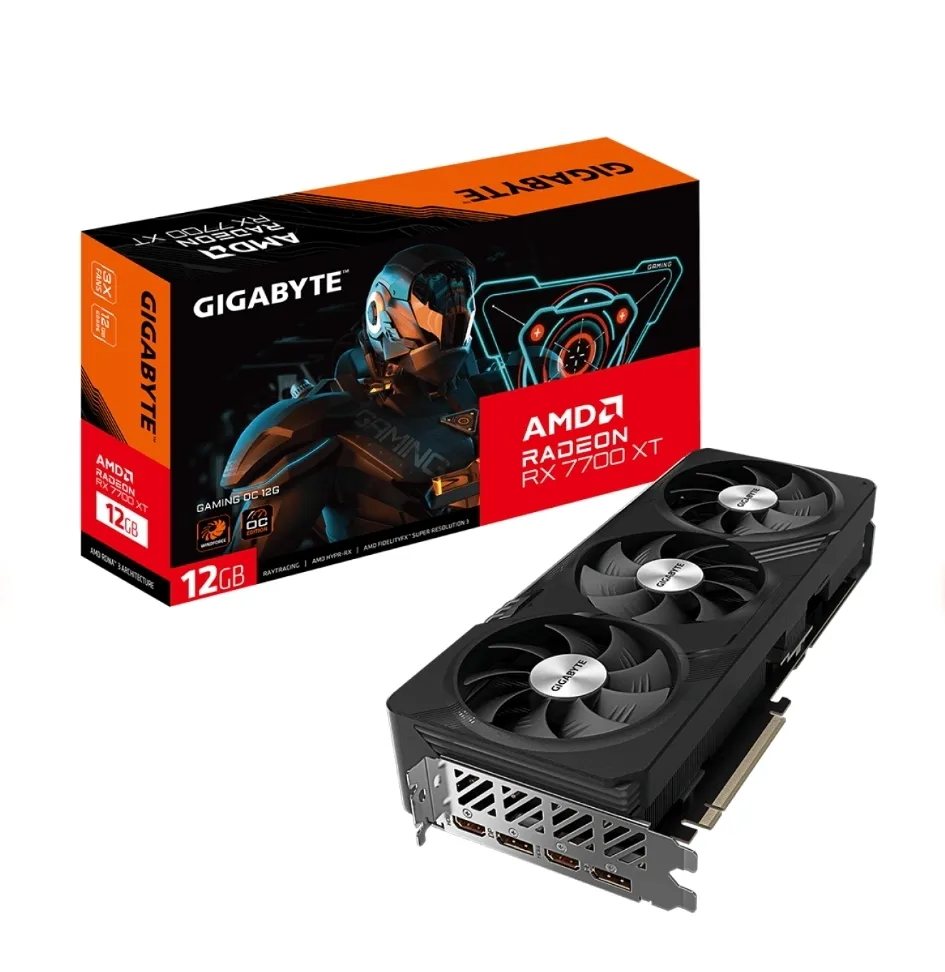 Placa De Vídeo Gigabyte AMD Radeon RX 7700 XT Gaming OC, 12GB, GDDR6, FSR, Ray Tracing, GV-R77XTGAMI