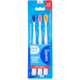 Escova de Dente Sanifill Essencial Cerdas Macias - 3 Unidades