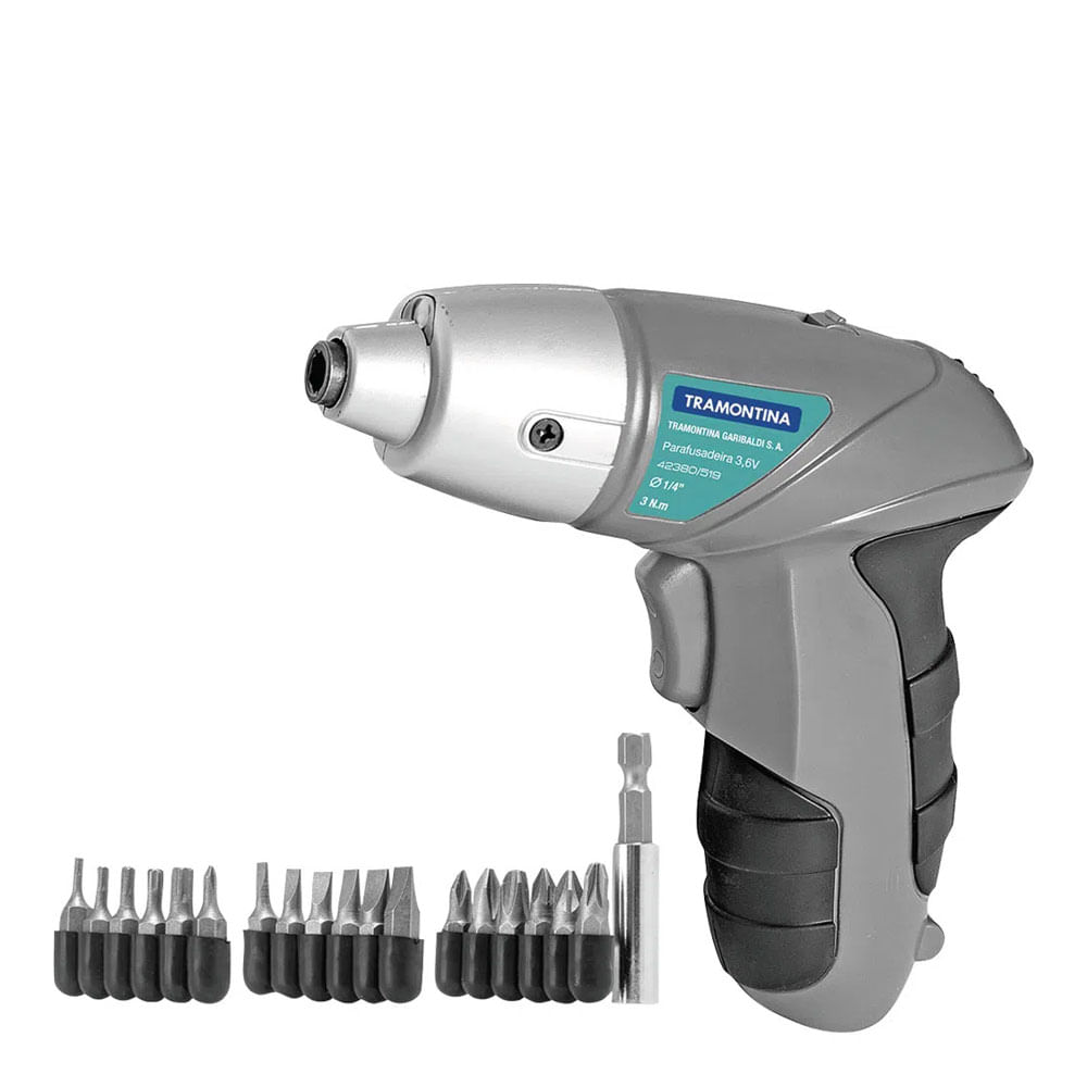 Parafusadeira à Bateria 3,6V Com 21 Peças - Tramontina