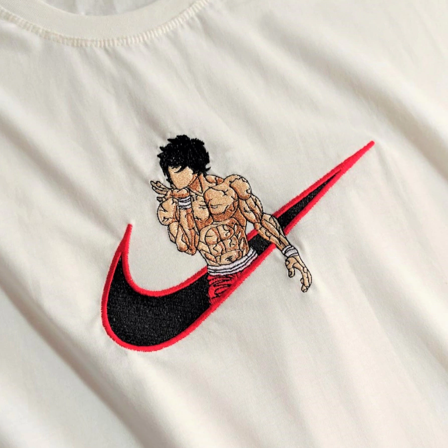 Camiseta Baki bordado anime Baki hanma camisa 100% algodao