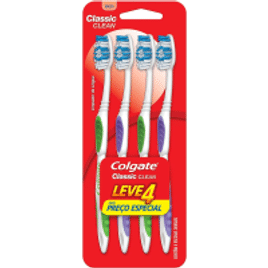 2 Pacotes Escova de Dente Colgate Classic Clean Macia - 8 Unidades