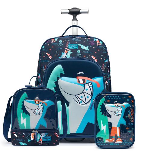 Kit Escolar Spector Mochila de Rodinhas Estojo Lancheira Infantil