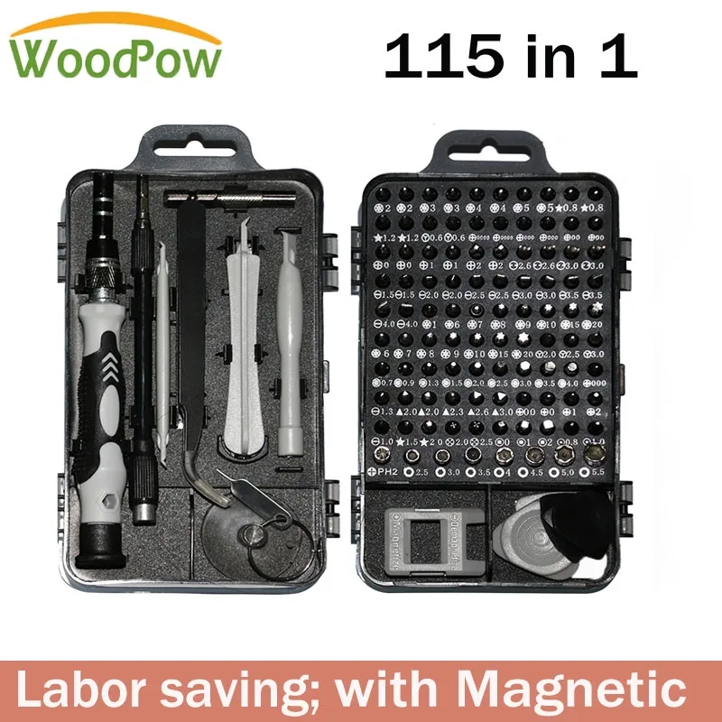 Conjunto de Chave de Fenda WooPow Multifuncional 115 em 1