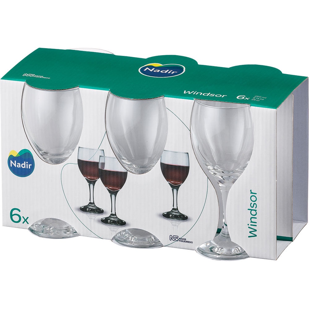 Conjunto 6 Taças 250ml Vinho Tinto