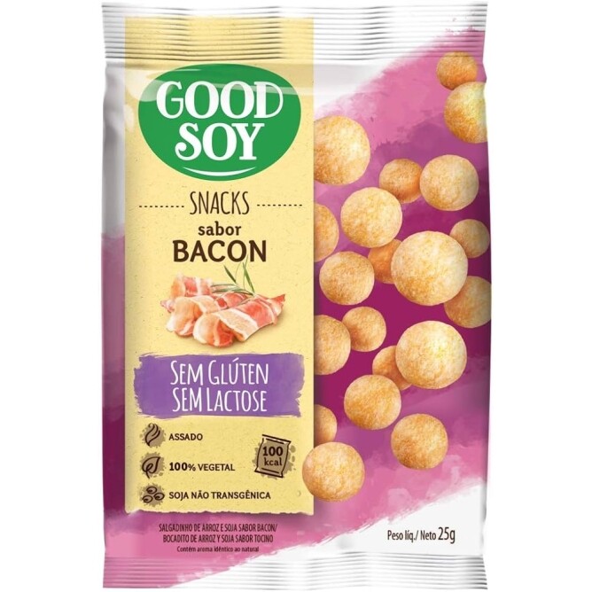 6 Unidades de Snack GoodSoy Bacon Sem glúten sem lactose - Snack Saudável 25g