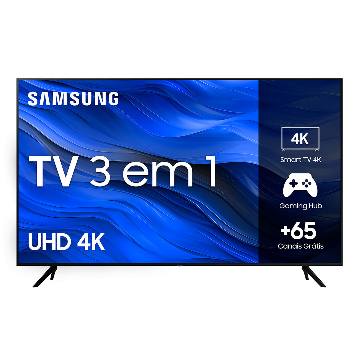 Samsung Smart TV 65 polegadas UHD 4K 65CU7700 Processador Crystal 4K Gaming Hub Visual Livre de Cabos Tela sem limites Alexa built in