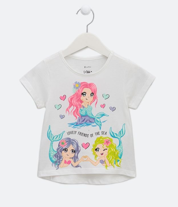 Blusa Infantil Estampa Sereias - Tam 1 a 5 Anos