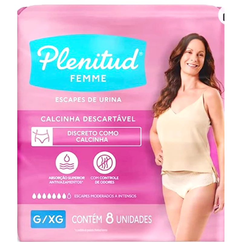 Plenitud Femme Fralda / Roupa Íntima G/XG c/ 8un