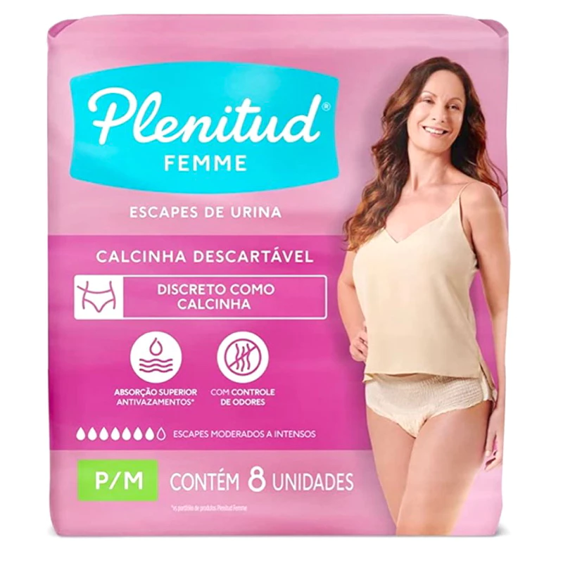 Plenitud Femme Fralda / Roupa Íntima P/M c/ 8un