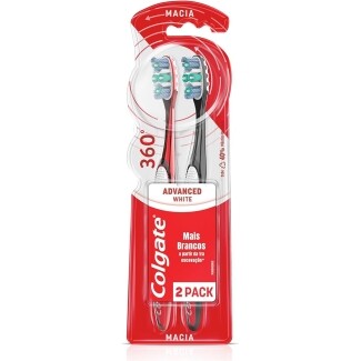 Colgate Escova Dental 360º Luminous White 2 Unidades