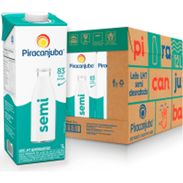 Pack 12 Unidades Leite UHT Semidesnatado Piracanjuba 1L