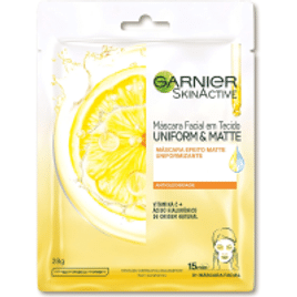 10 Unidades Máscara Facial em Tecido Vitamina C Garnier Uniform&Matte 28g