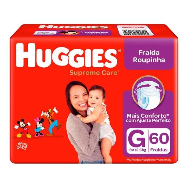 Fralda Huggies Supreme Care G 60 Tiras