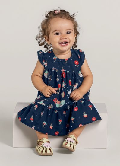 Vestido bebê menina em tecido comfort brandili baby - G