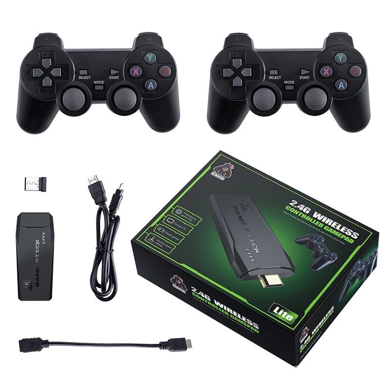 Video game Stick 10mil 2 Controles Sem Fio Console Original Portatil Jogos Retro Antigo