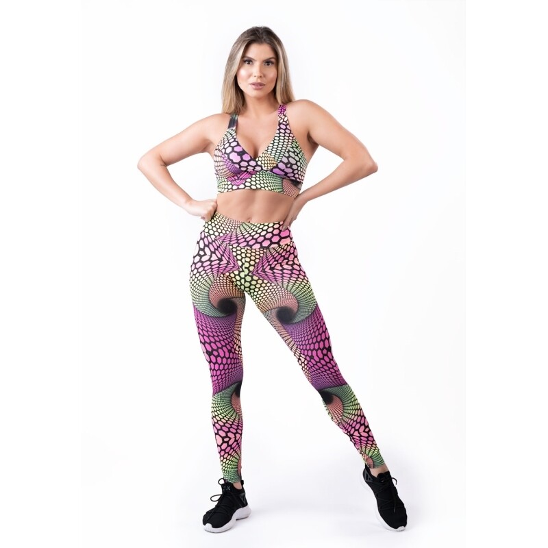 Conjunto Fitness Estampado Neon Frequency