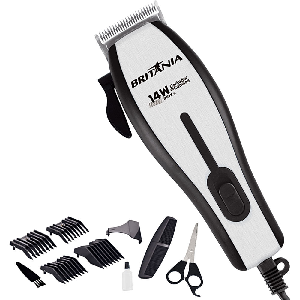 Máquina de Cortar Cabelo Britânia 14W Inox N