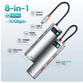 Hub Baseus 10Gbps USB-C 8 em 1