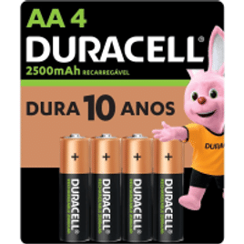 Pilha Recarregável AA Pequena DURACELL - 4 Unidades