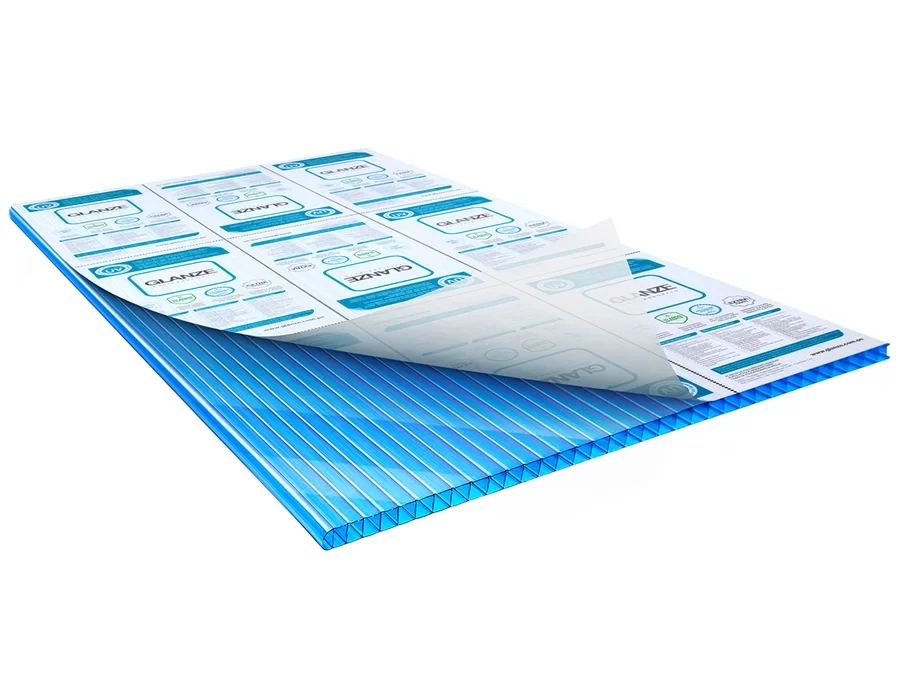 Chapa de Policarbonato Alveolar Azul 1,05x2,00x4mm