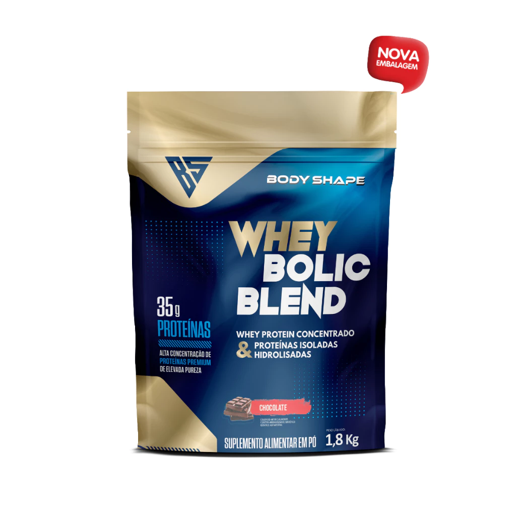 Whey Protein Bolic 1.8kg Concentrado Isolado e Hidrolisado 35g de Proteínas Body Shape