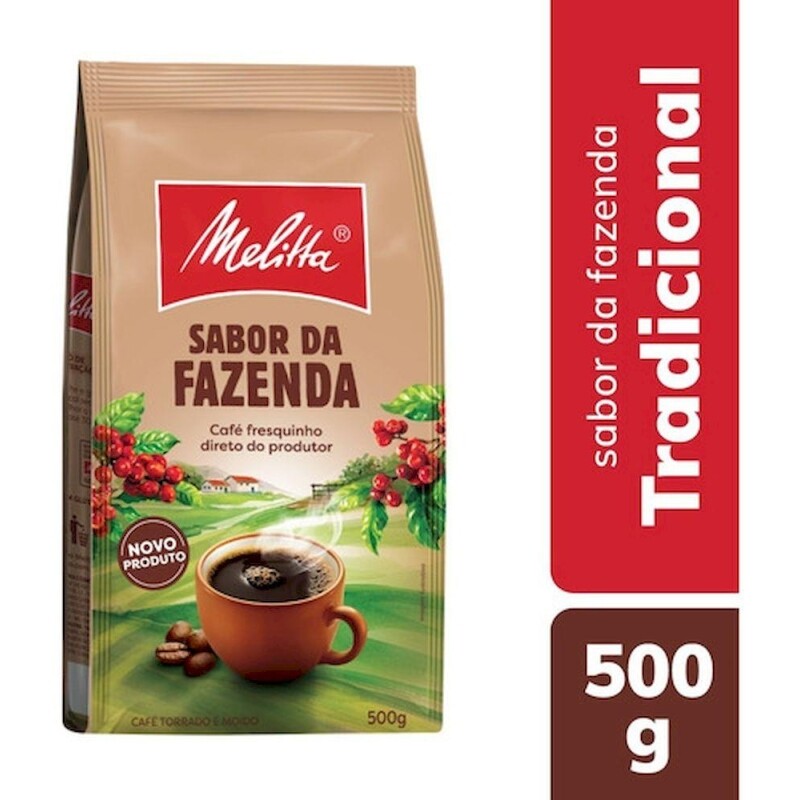 Café Torrado e Moído Tradicional Melitta/Sabor da Fazenda Pouch 500g