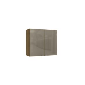 Armário Aéreo Kappesberg Suprema 2 Portas Freijó/Vidro Bronze 80cm x 34cm