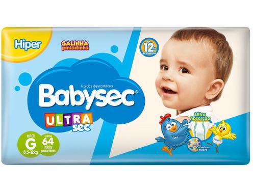 Fralda Babysec UltraSec Galinha Pintadinha G - 64 Unidades