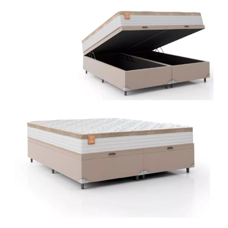 Cama Box Baú Casal Queen Mola Ensacada 158x68cm