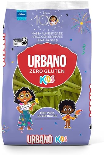[Super R$4,05] Urbano Macarrão de Arroz e Espinafre, Mini Pena, Kids - 500g