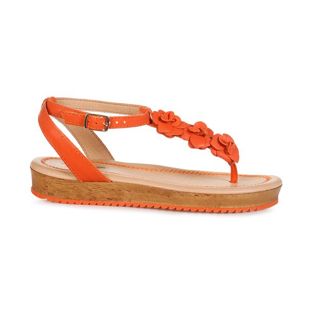 Sandália Flatform Bottero Tropical Flowers Laranja - Feminino